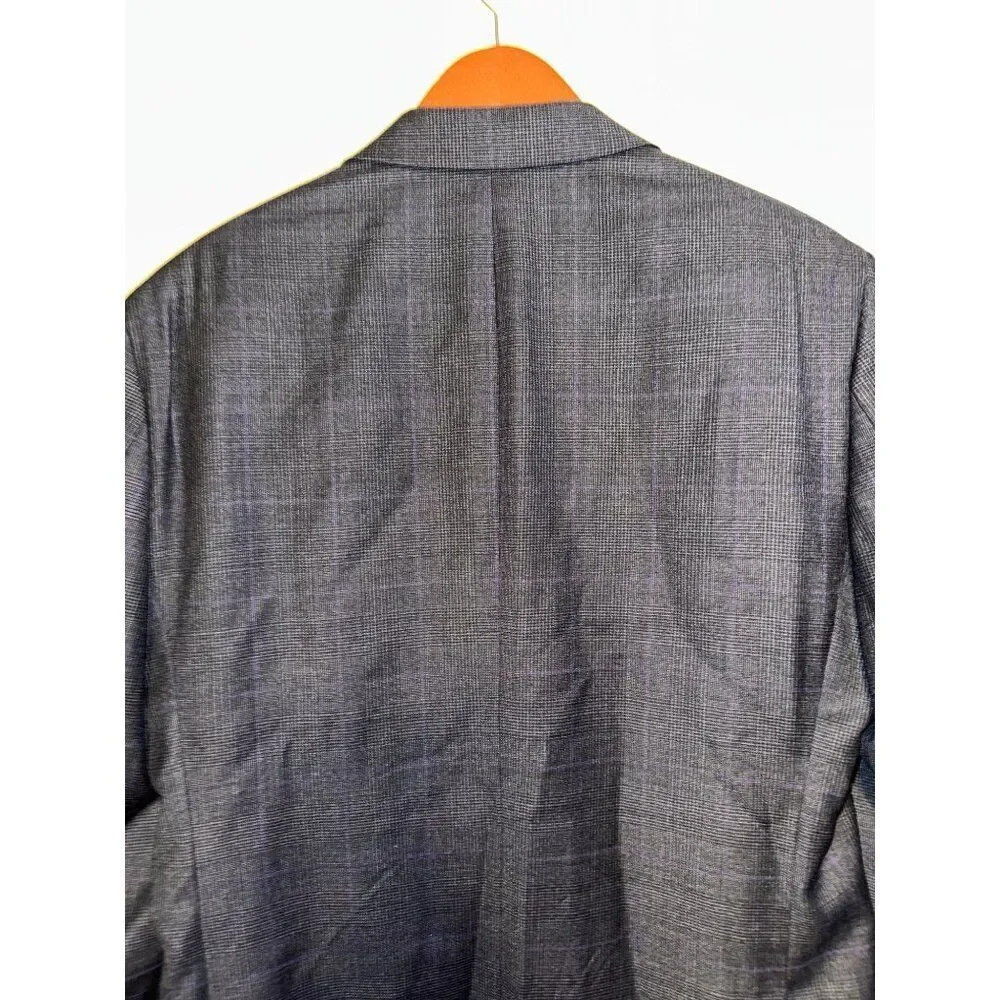 Joseph Abboud Wool Plaid‎ Suit Jacket With Purple DetailSize 40R